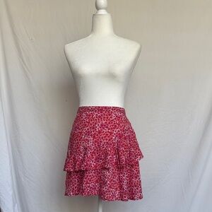Japna Red Floral Mini Skirt
